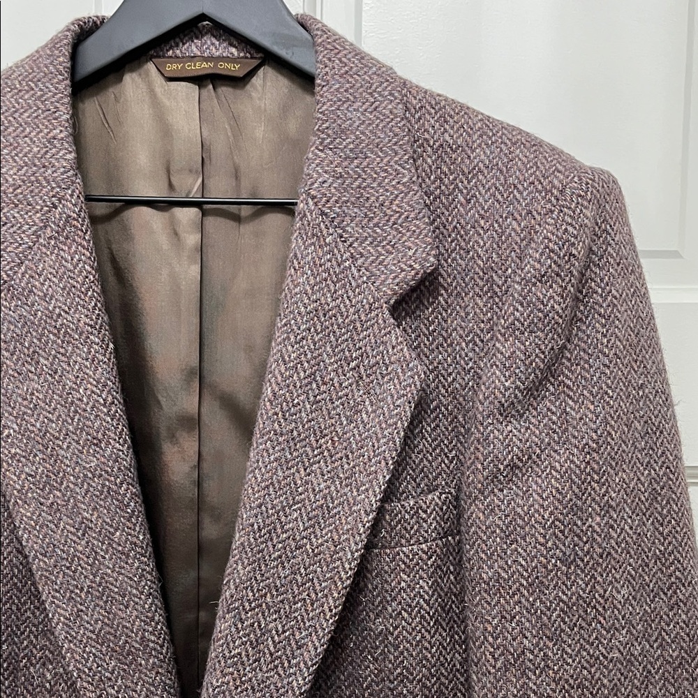 Vintage Dayton's Daniel Hechter Brown Wool Herringbone Blazer - Size Large - Picture 4 of 16